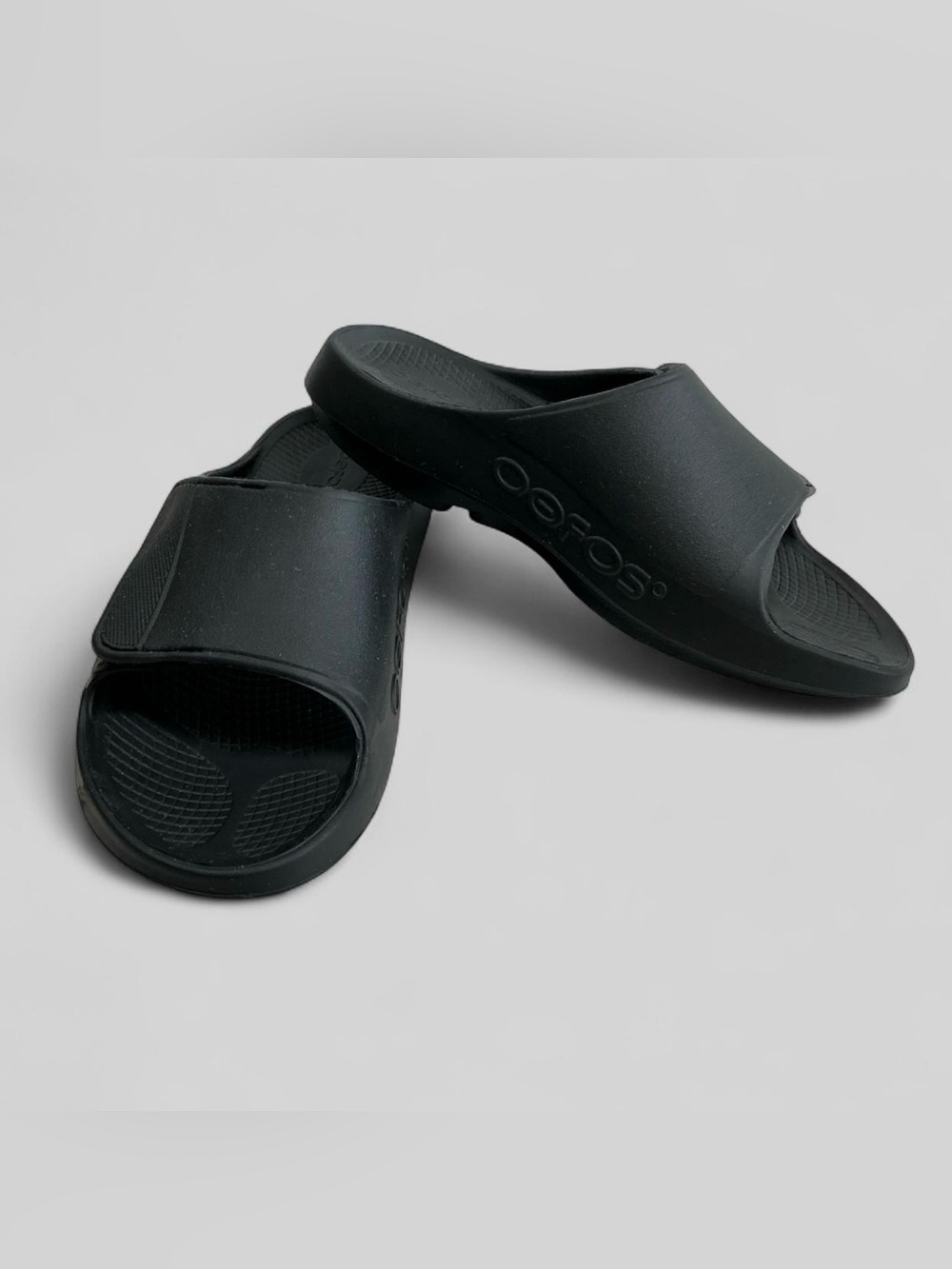 OOFOS OOahh Sport Flex Recovery Slide Sandals Black